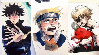 🖌️🎨Art drawing  tiktok compilations  ~ 😍Anime  #188