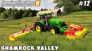 Making silage bales from mowed grass | Shamrock valley | Farming simulator 19 | Timelapse #12