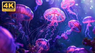 4K Aquarium Serenity for Stress Relief 🐠 Beautiful Coral Reef Fish - Sleep Relax Meditation Music