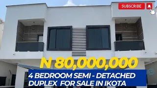 House for Sale in Lekki, Lagos Nigeria; 4 Bedroom Semi Detached Duplex for sale in Ikota, Lekki