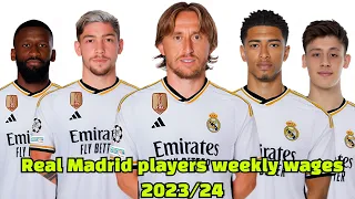 Salary comparison : Real Madrid players weekly wages 2023/24