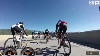 A Massive Crash Ends With Cyclist Hanging On To A Bridge