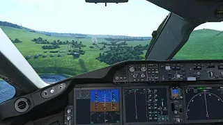 787 Dreamliner SMOOTH landing in Easter Island (Mataveri Airport) | Cockpit View