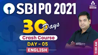 SBI PO 2021 | English | 30 Days Crash Course to Crack SBI PO Exam | Day #5