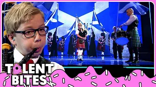 Talented 10-Year-Old kid plays the BAGPIPE 😲 | Bites