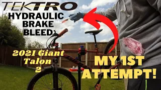 2021 Giant Talon 2 | Tektro Hydraulic Brake Bleed 1st time DIY