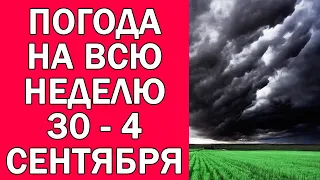 ПОГОДА НА НЕДЕЛЮ УКРАИНА : 30 - 4 СЕНТЯБРЯ