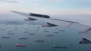 B777-200 Singapore Airlines Landing in Changi Airport