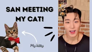 SAN MEETING MY CAT PICKLES!! (video call with ATEEZ  San 에이티즈 최산)