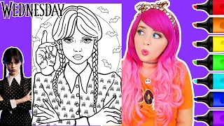 Coloring Wednesday Addams & Thing Halloween Coloring Page | Ohuhu Art Markers