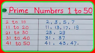 prime numbers 1 to 50 |1to 50 prime numbers |list of prime numbers 1 to 50