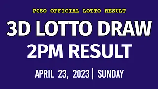 3D Lotto 2PM Draw Result Today April 23, 2023 PCSO Swertres 3d Lotto Result Today 1st Draw