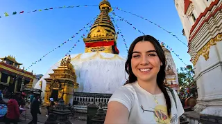 Exploring Famous Monkey Temple in Nepal! 🐒🇳🇵(Swoyambhunath)