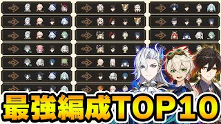 【原神】最強の編成TOP10を当てろ！原神パーティー編成クイズ！【Genshin Impact】