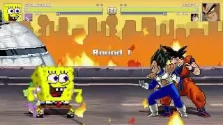 AN Mugen Request #710: Spongebob & Spike VS Vegeta & Goku