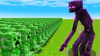 1000 CREEPERS vs MUTANT ENDERMAN (Minecraft Mob Battle)