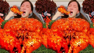 [Mukbang ASMR] Spicy 🔥 Mala King Crab 🦀 Braised Seafood & Ghost Pepper Ramen Eating Ssoyoung