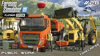 Building ROAD with VOLVO GRAVELER and JCB BACKHOE | Public Work | Farming Simulator 22 | Episode 28