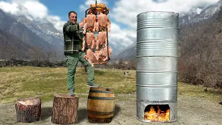 Unique Preparation Of Crispy Chicken With A Whole Lamb! A Huge Oven Made Of Barrels