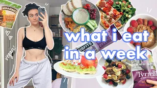 WHAT I EAT IN A WEEK to stay fit + healthy ( + my workouts ) 🍎 no restricting, realistic, vegan!