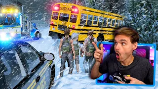 School bus gets in BIG TROUBLE during a snow storm! (GTA 5 Mods) #GTA5Mods