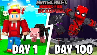 I Survived 100 Days in HARDCORE Minecraft as DEADPOOL...