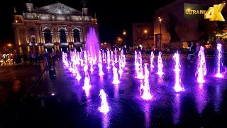 Львов, ночная прогулка центр (Ukraine, Lviv Center, night walk) 4К