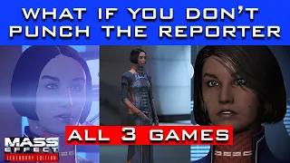 What Happens If You DON'T PUNCH The Reporter? (Mass Effect Legendary Edition - All 3 Games)