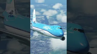 Majestic KLM CARGO Boeing 747 over the Atlantic