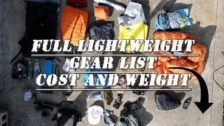 Full Appalachian Trail Thru-Hike 2022 Backpacking Gear List Lightweight