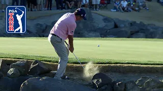 Jason Dufner’s INCREDIBLE shot from the rocks at The American Express