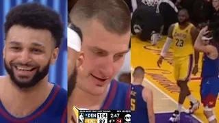 JAMAL MURRAY & JOKIC LAUGH SECRETLY AFTER LBJ  COMPLAINS SCREAMING FOR FREE THROWS!