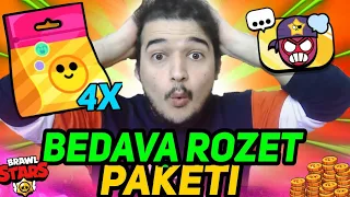 YUHH BEDAVA 4 ROZET PAKETİ AÇTIM ! `Brawl Stars