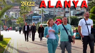 alanya beach coastal road walking tour 2022 ! alanya marina antalya turkey holiday ! turkey travel