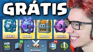 ABRI OS MELHORES BAÚS DO CLASH ROYALE DE GRAÇA!!!!