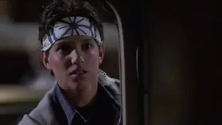 Miyagi tricks kreese into punching car windows (karate kid 2)