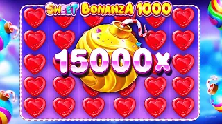 СЛОВИЛ 3 БОМБЫ НА X1000 В СВИТ БОНАНЗА 1000  ЗАНОС НА 15000X  Sweet Bonanza 1000  заносы недели