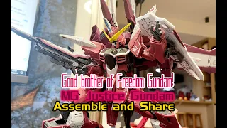 自由高达好兄弟！MG正义高达！拼装分享！Good brother of Freedom Gundam!MG Justice Gundam!Assemble and share!