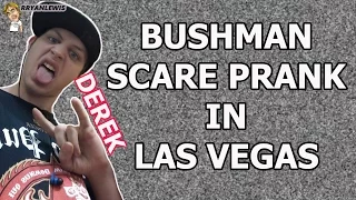 Funny Bushman Scare prank in Las Vegas #314 | Derek Scares | Ryan Lewis Pranks