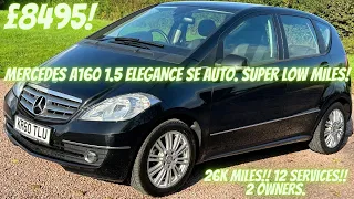 For Sale Walk Through Mercedes A Class 1.5 A160 Elegance SE CVT Auto 5dr. SUPER LOW MILEAGE!!