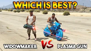 GTA 5 ONLINE : WIDOWMAKER VS PLASMA LASER GUN (WHICH IS BEST?)