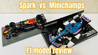 Spark vs Minichamps 2022 - F1 Diecast Review 1:43 scale RB18 vs Alpine A522