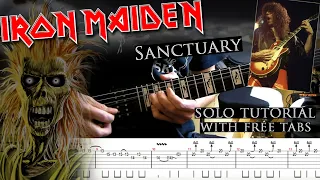 Iron Maiden - Sanctuary Dennis Stratton's solo lesson (with tablatures and backing tracks)