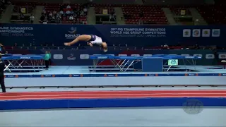 BRAIN Jessica (GBR) W - 2022 Trampoline Worlds, Sofia (BUL) - Q Tumbling Exercise 1