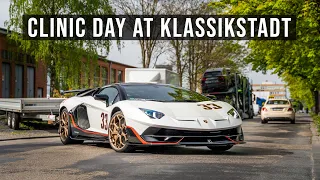 Parking lot full of McLaren and Lambos reving their engines!