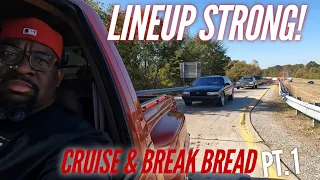 ROLLIN' CARSHOW OVER 20 CARS DEEP‼️ Cruise & Break Bread pt.1...