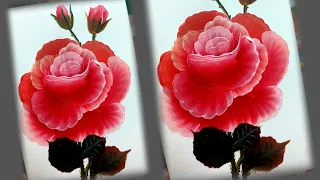 One Stroke Rose Flower Painting Step By Step Beginners Tutorial @JKDRAWING-rr9tc