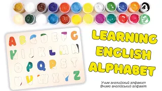 English alphabet. Painting English alphabet with gouache