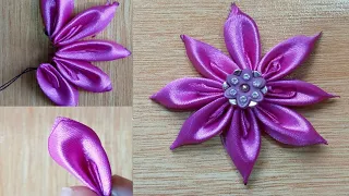 How to make an adorable ribbon flower/#diy #art #ribbon #ribbonflower #rosemaking #artwork