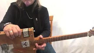 Blue Sky Dickey Betts Allman Brothers one finger beginner lesson for 3 string Cigar Box Guitar